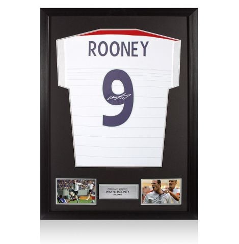 Framed Wayne Rooney Signed England Shirt: Home, 2004-05