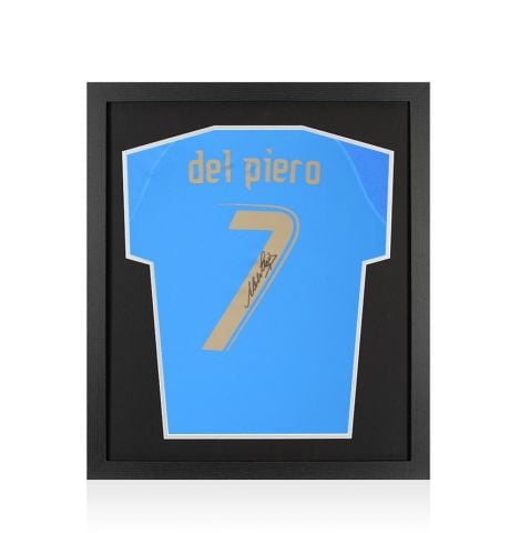 Framed Alessandro Del Piero Signed Italy Shirt: Home, 2022-23 - Compact