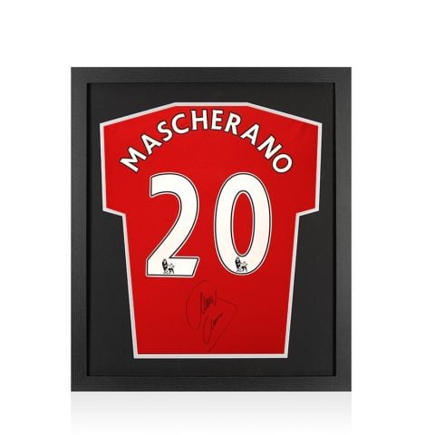 Framed Javier Mascherano Back Signed Liverpool 2008-09 Home Shirt - Compact