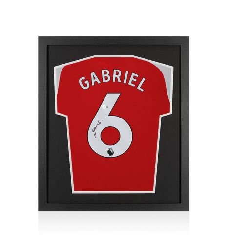 Framed Gabriel Magalhaes Back Signed Arsenal 2026-27 Home Shirt - Compact