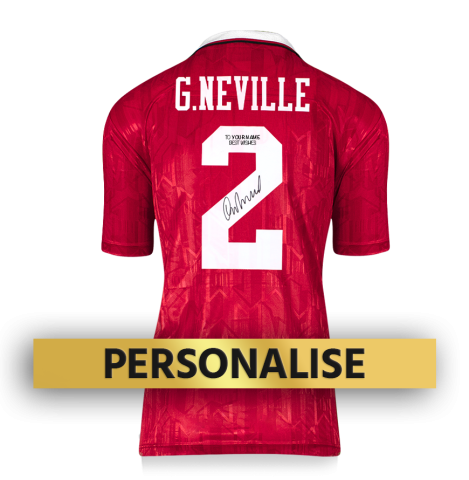 PRE-ORDER Gary Neville Signed and Personally Dedicated Manchester United Home Shirt