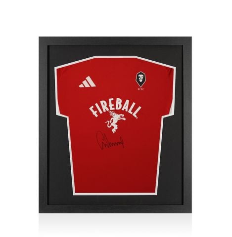 Framed Gary Neville Front Signed Salford City 2024-25 Home Shirt - Compact