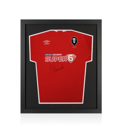 Framed Gary Neville Front Signed Salford City 2017-18 Home Shirt - Compact