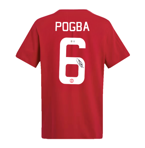 Paul Pogba Back Signed Manchester United DNA T-Shirt