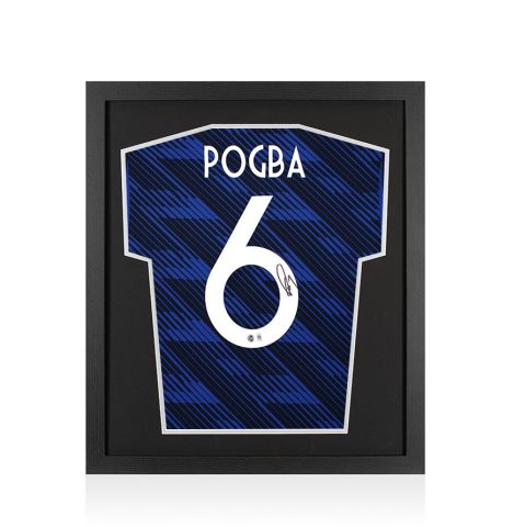 Framed Paul Pogba Back Signed France 2026 Home Shirt - Compact