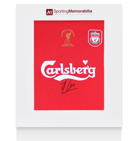 Xabi Alonso Front Signed Liverpool FC 2005 Home Shirt: Istanbul Edition - Gift Box