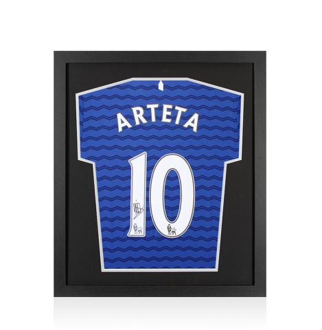 Framed Mikel Arteta Back Signed Everton 2025-26 Home Shirt - Compact