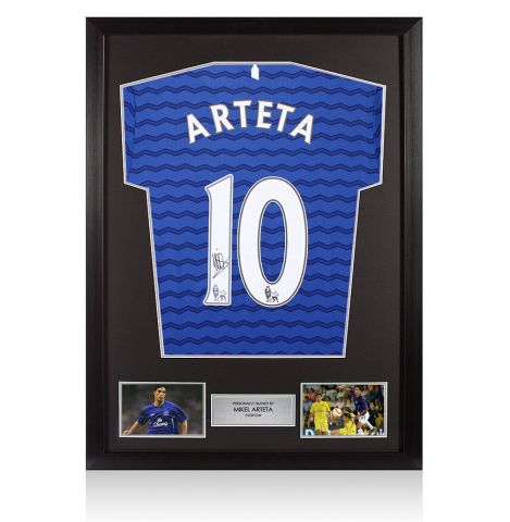 Framed Mikel Arteta Back Signed Everton 2025-26 Home Shirt