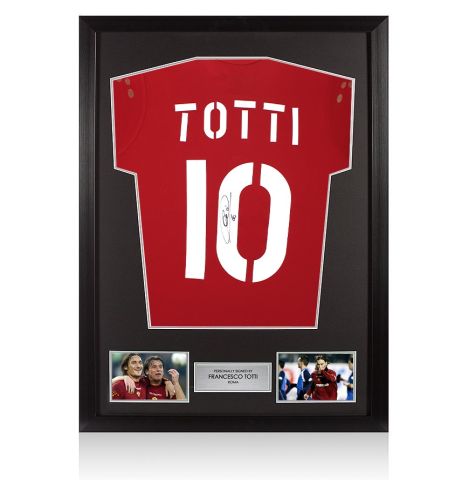 Framed Francesco Totti Signed Roma 2003-04 Home Shirt