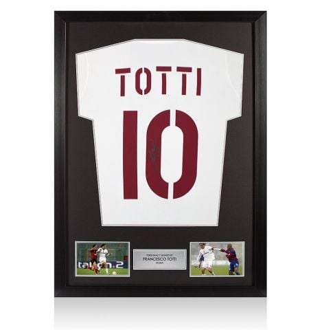 Framed Francesco Totti Signed Roma 2003-04 Away Shirt