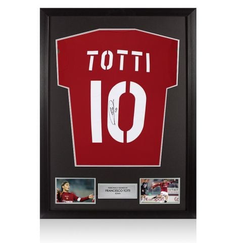 Framed Francesco Totti Signed Roma 2004-05 Home Shirt