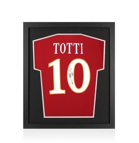 Framed Francesco Totti Signed Roma 2009-10 Home Shirt - Compact