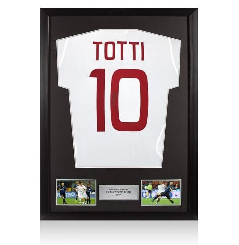 Framed Francesco Totti Back Signed Roma 2011-12 Away Shirt