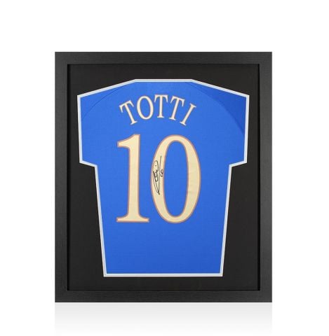 Framed Francesco Totti Signed Italy 2004-06 Home Shirt - Compact