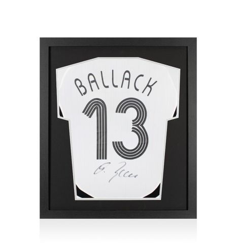 Framed Michael Ballack Signed Germany 2006 Reissue Home Shirt - Compact