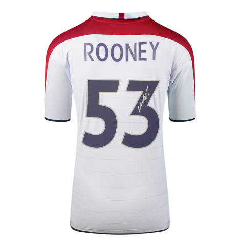 Wayne Rooney Back Signed England 2004 Home Shirt: 53 Goals Edition