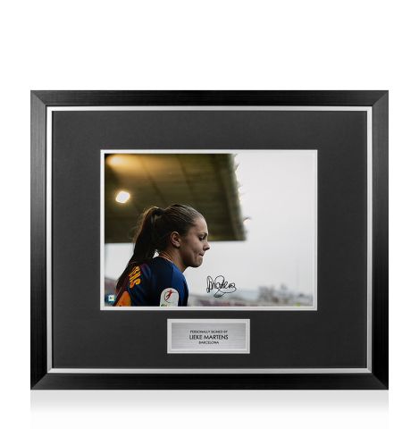 Premium Framed Lieke Martens Signed Barcelona Photo: Dutch Sensation