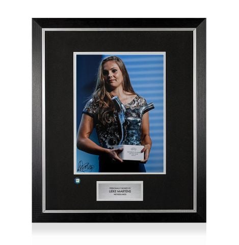 Premium Framed Lieke Martens Signed Photo: UEFA Women's Player of the Year 2016-17