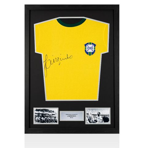 PRE-FRAMED Jairzinho Front Signed Brazil Shirt