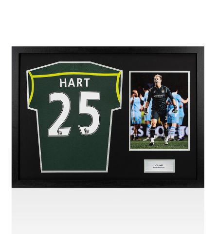 UNSIGNED Joe Hart Manchester City Shirt - Tribute Frame