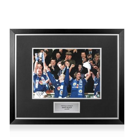 Premium Framed Matt Elliott Signed Leicester Photo - Worthington Cup