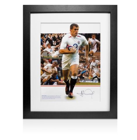 Framed Mark Cueto signed England print - England Rugby Collection