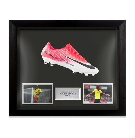 PRE-FRAMED Nathaniel Chalobah Signed Football Boot - Watford 
