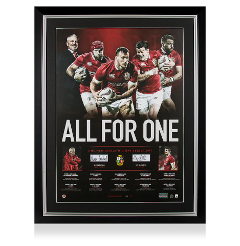 Warren Gatland & Sam Warburton Signed British & Irish Lions Tour Poster
