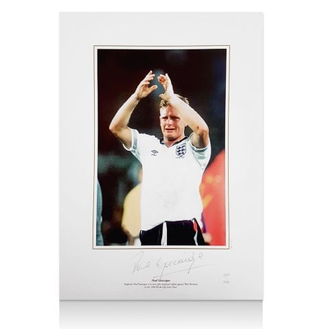 Paul Gascoigne Signed England Photo - Euro 1996