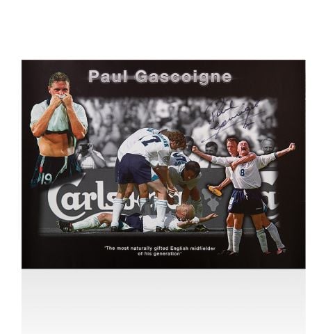 Paul Gascoigne Signed Montage Print - England