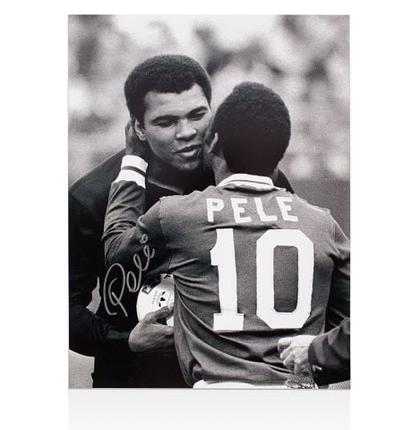 Pele Signed Photo with Muhammad Ali