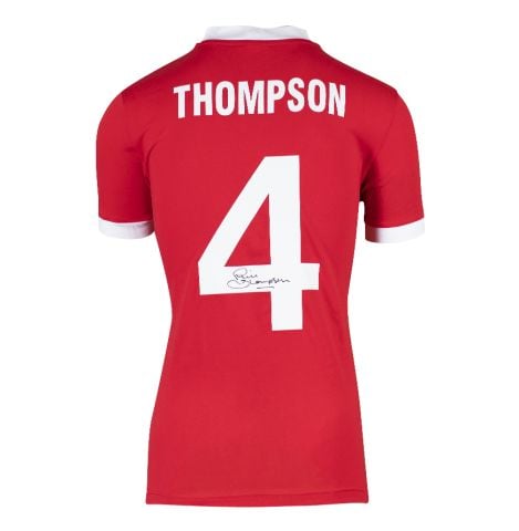 Phil Thompson Back Signed Liverpool Shirt - 1978, Number 4
