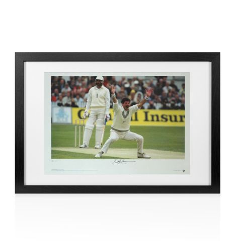 Framed Sir Richard Hadlee signed print - Master of Rhythm and Swing