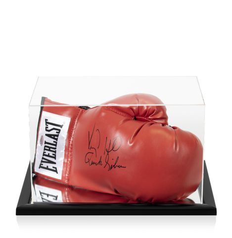 Virgil Hill Signed Boxing Glove - Everlast, Red - In Acrylic Display Case