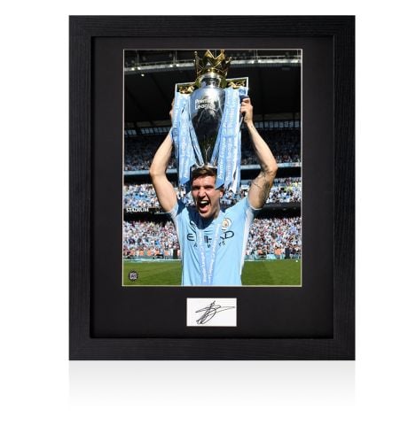 Framed John Stones Signed Card - Manchester City 
