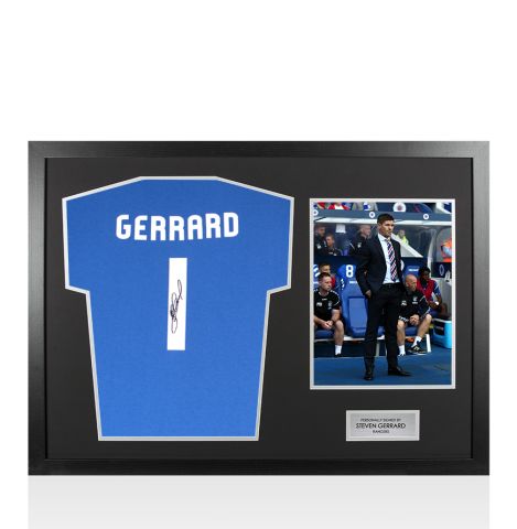 Framed Steven Gerrard Signed T-Shirt, Gerrard 1 - Panoramic