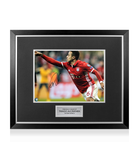 Premium Framed Thiago Alcantara Signed Bayern Munich Photo: Champions League Star