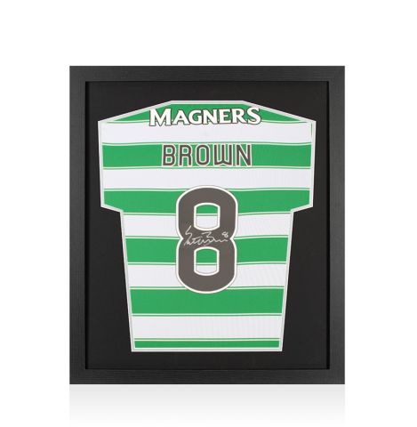 Framed Scott Brown Signed Celtic Shirt: Home, 2022-23 - Compact
