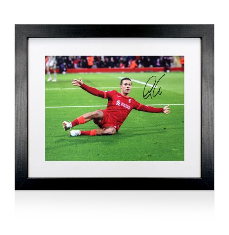 Framed Thiago Alcantara Signed Liverpool Photo: Champions League Celebration