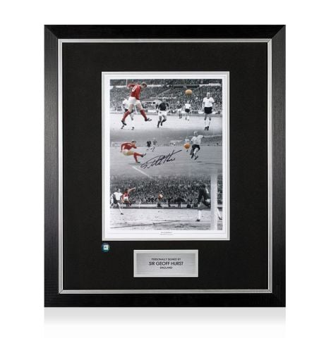 Premium Framed Sir Geoff Hurst Signed 1966 Goals World Cup Final Print