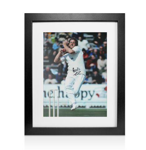Framed Ian Botham Signed Bowling Action Print
