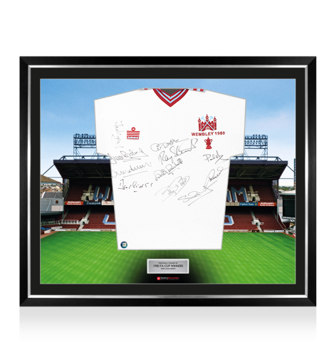 Framed Multi-Signed Signed West Ham United Shirt: 1980-81 - The Stadium Collection