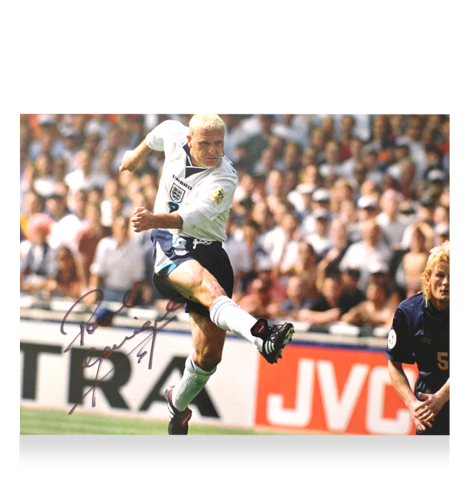 Paul Gascoigne Signed England Photo: Goal vs Scotland 