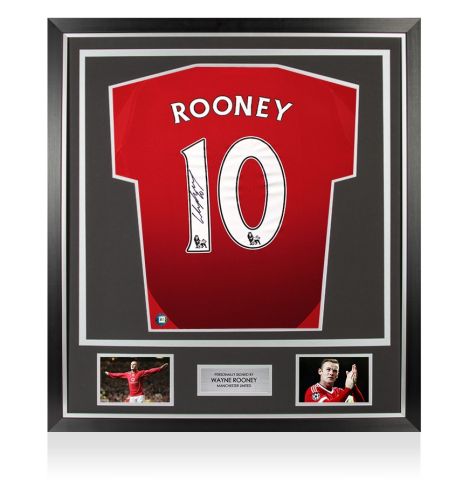 Framed Wayne Rooney Signed Manchester United Shirt: Home, 2024-25 - Premium