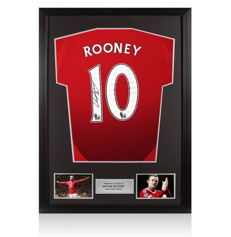 Framed Wayne Rooney Signed Manchester United Shirt: Home, 2024-25