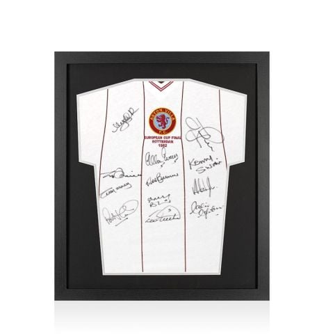 Framed Multi-Signed Aston Villa European Cup Final Shirt 1982-83 - Compact