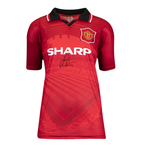 Eric Cantona Front Signed Manchester United 1996 Home Shirt - Gift Box