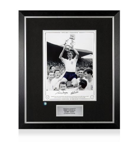 Premium Framed Terry Dyson & Bobby Smith Signed Tottenham Hotspur Photo - 1961 Double Winners 