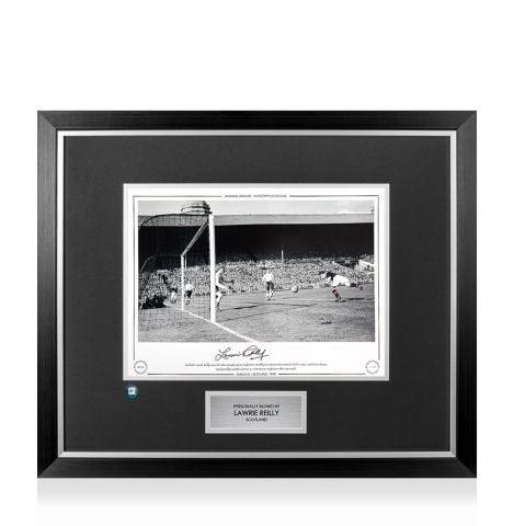 Premium Framed Lawrie Reilly Signed Scotland Photo - Goal vs England 1949