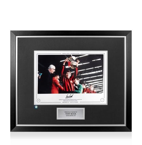 Premium Framed Tony Book Signed Manchester City Photo - 1969 FA Cup Winner